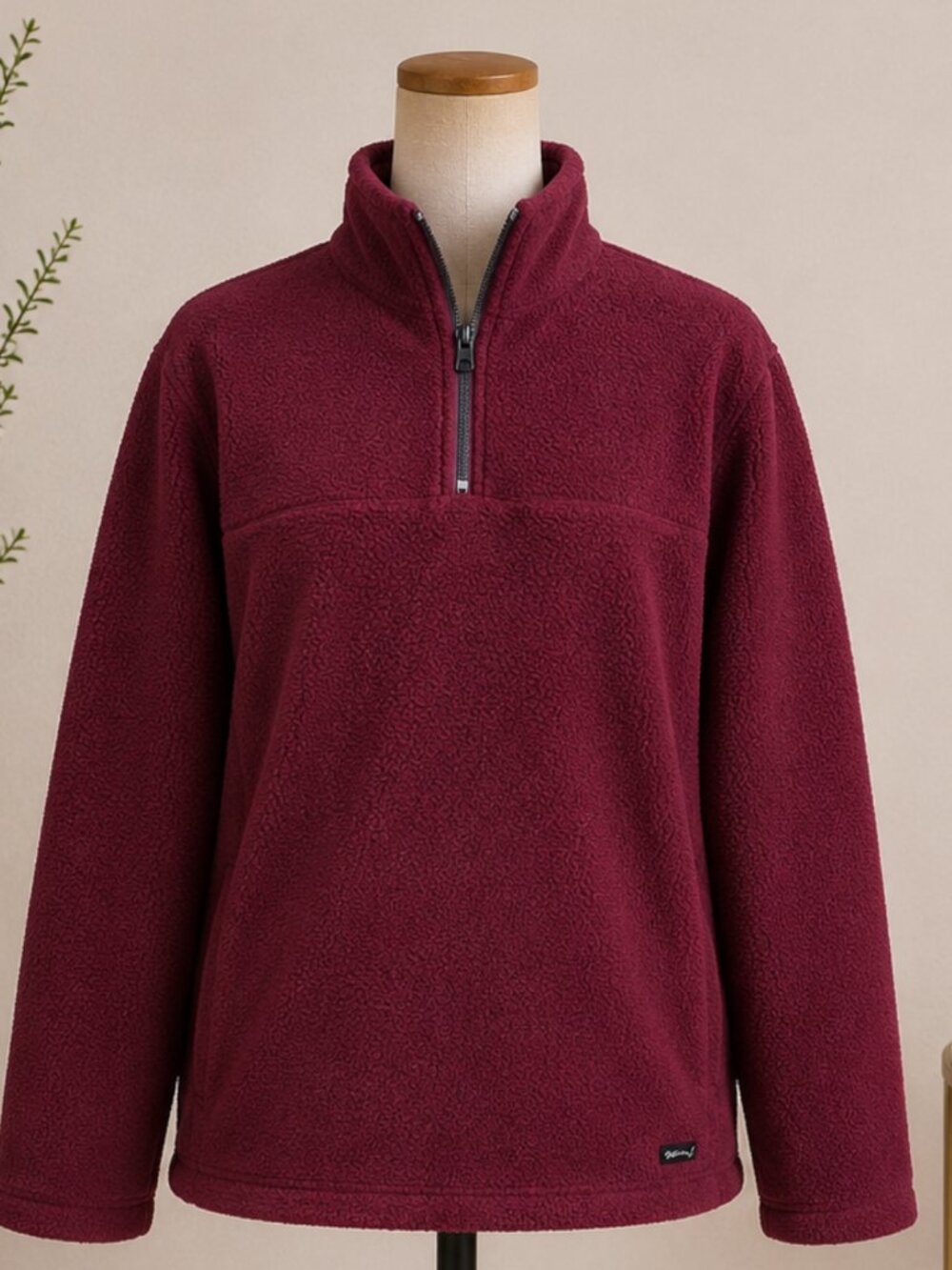 Ocean Current Men’s Quarter-Zip Fleece Pullover Burgundy Size M NWT